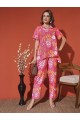 Pink Digital Print Muslin Co-Ord Set