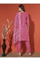 Magic Cotton Embroidered pink Kurta Set