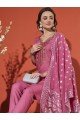 Magic Cotton Embroidered pink Kurta Set