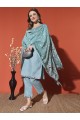 Magic Cotton Embroidered Sea Green Kurta Set