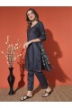 Magic Cotton Embroidered Grey Kurta Set