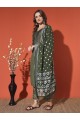 Magic Cotton Embroidered Mahendi Kurta Set