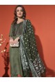 Magic Cotton Embroidered Mahendi Kurta Set