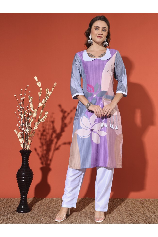 Multicolour Muslin Kurta Set