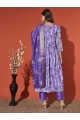 Wine-Colored Digital Print Muslin Kurta Set