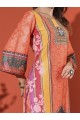 Orange Muslin Kurta Set