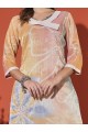 Peach-Colored Embroidered Shimmer Kurta Set (Top & Bottom)