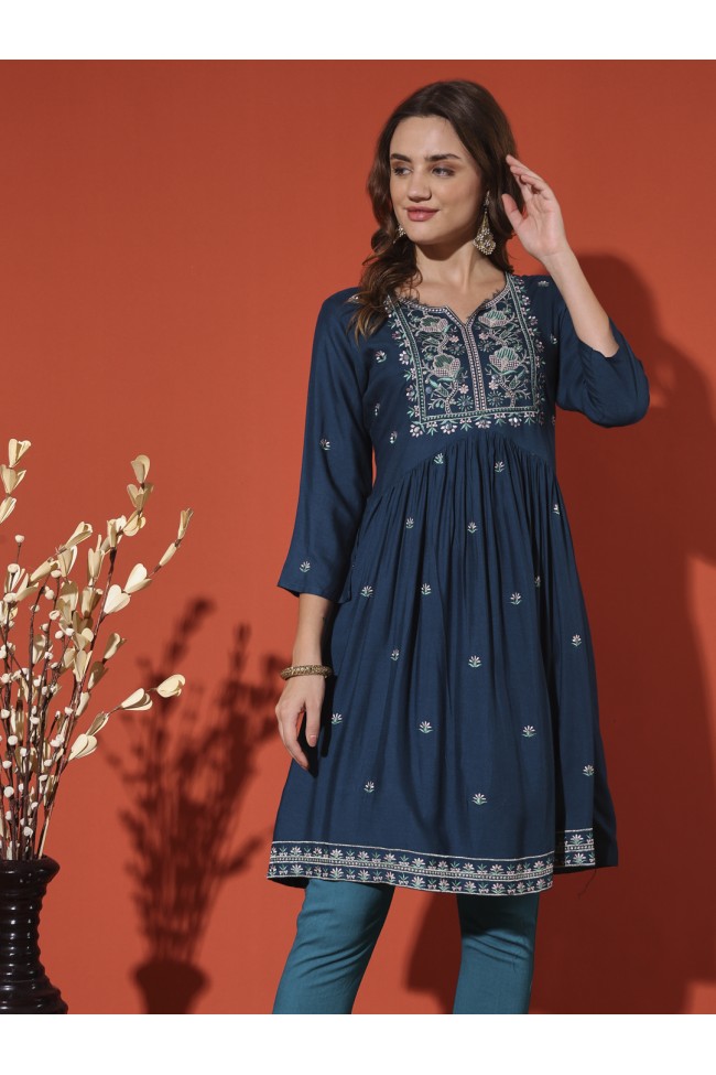 Dark Blue Rayon kurta