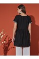 Black Embroidered Rayon Tunic