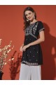 Black Embroidered Rayon Tunic