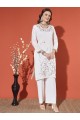 Roman Floral White Kurta Set