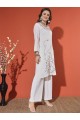 Roman Floral White Kurta Set