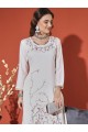 Roman Floral White Kurta Set