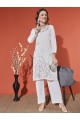 Roman Floral White Kurta Set