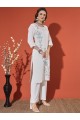 Roman Floral White Kurta Set