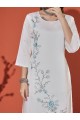 Roman Floral White Kurta Set