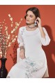 Roman Floral White Kurta Set